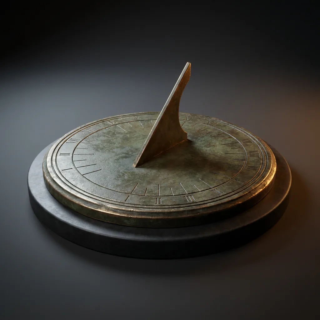 A bronze sundial on a graphite plinth